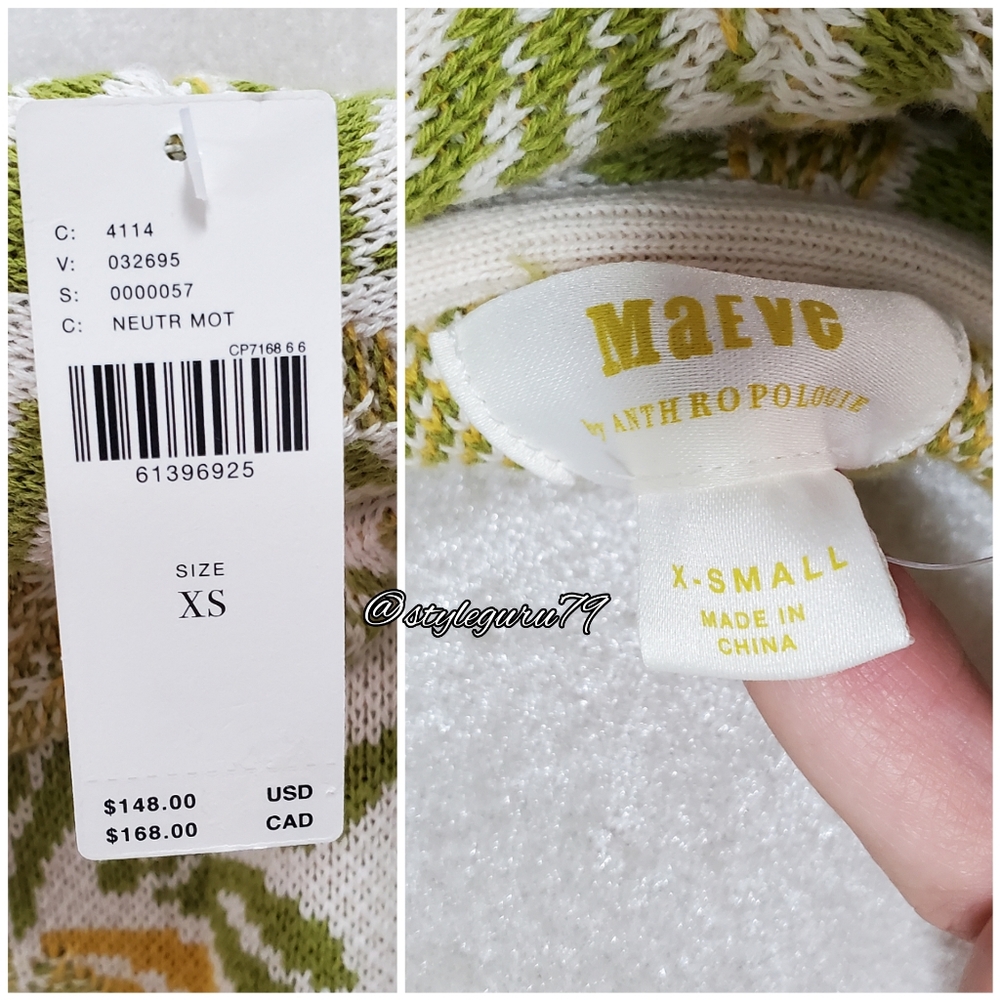 NWT, Anthropologie, Maeve Pineapple Cardigan - Picture 5 of 5